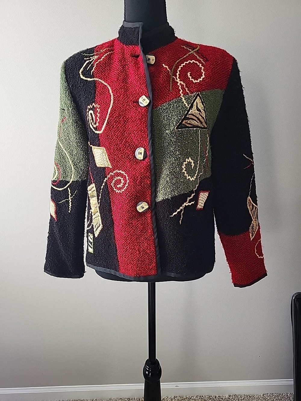 Vintage Draper's & Damon's PS Art to Wear Jacket Abstract Embroidered Colorblock